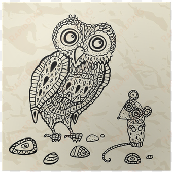 decorative owl and mouse - eule und maus