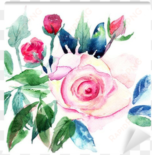 decorative roses flowers, watercolor painting wall - watercolor painting