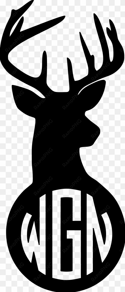 Deer Head Monogram File Size - Silhouettes Of Deers Head transparent png image