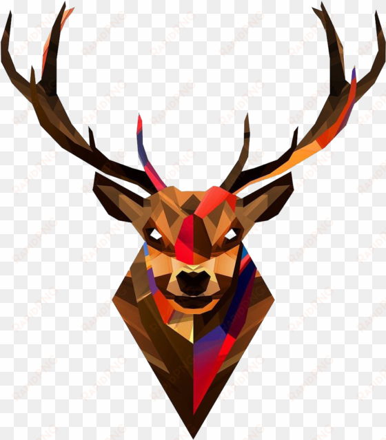 deer head transparent background - geometric wallpaper iphone 5
