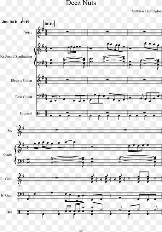 deez nuts sheet music composed by matthew huntington - piano