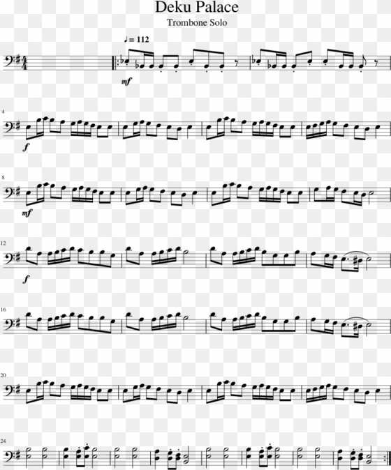 deku palace sheet music 1 of 1 pages - handclap trombone sheet music