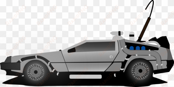delorean dmc-12 car marty mcfly delorean time machine - cartoon back to the future car