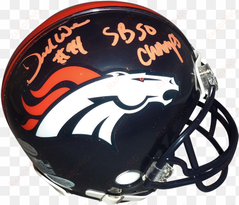 Demarcus Ware Autographed Denver Broncos Mini Helmet - Autographed Von Miller Helmet - Full Size Authentic transparent png image