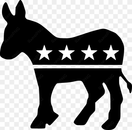 democrats donkey black - democratic party logo black and white