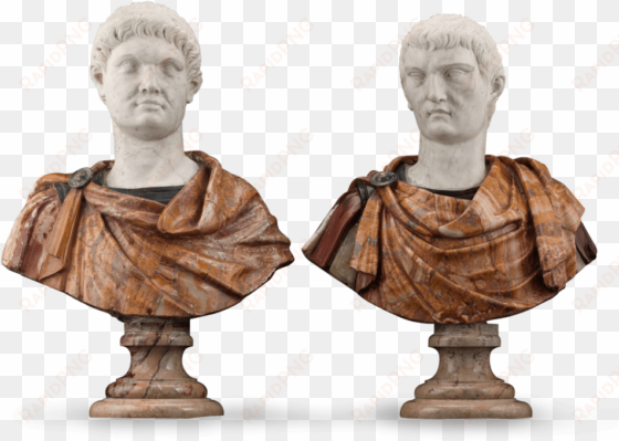 depicting the roman rulers of otho and tiberius, these - italian statues png