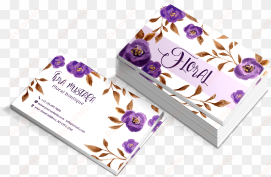 design stylish feminine watercolor business card - viola