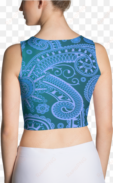 designs by sengbe paisley swirl blue crop top - crop top purple