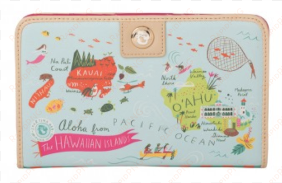 destination map snap wallet - map tote (hawaiian islands)