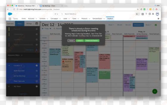 detect conflicting zoom meetings within salesforce - zoom video communications