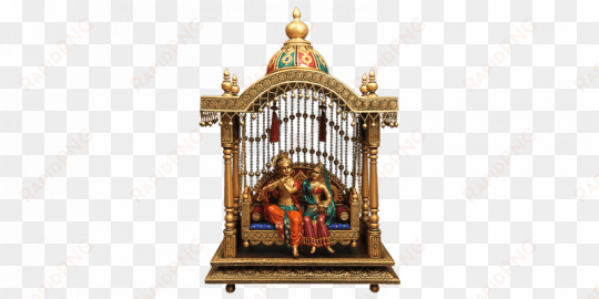 devotional radha-krishna mandir jhula with ornate dome - cage