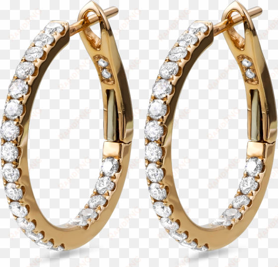 diamond earrings in 18k rose gold - earring