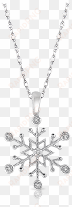 diamond snowflake pendant in white gold - pendant