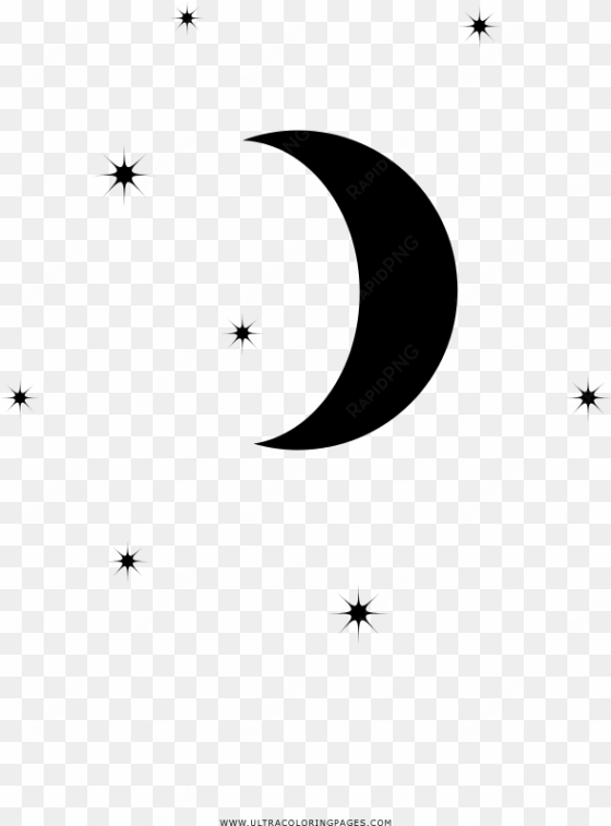 dibujo de luna y estrellas para colorear - circle