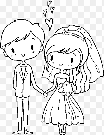 dibujo de novios muy enamorados para colorear - enamorados imágenes para novios