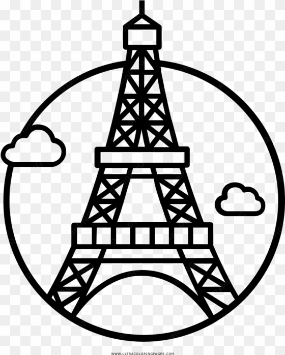 Dibujo De Torre Eiffel Para Colorear - Drawing transparent png image