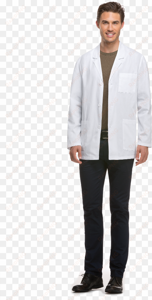 dickies 31" mens lab coat - hombre camisa blanca y pantalon negro