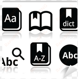 dictionary book vector icons set wall mural • pixers® - dictionary vector