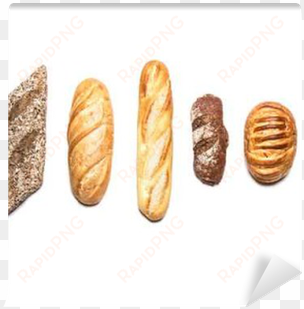 different kinds of bread on white top view wall mural - bread