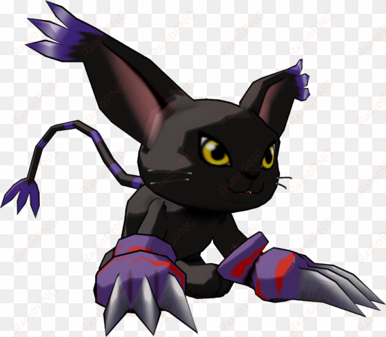 digimon clipart white cat - digimon black cat