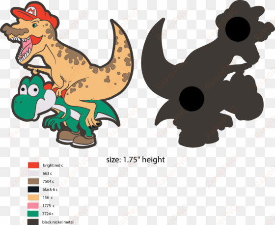 dino mario odyssey pin - cartoon