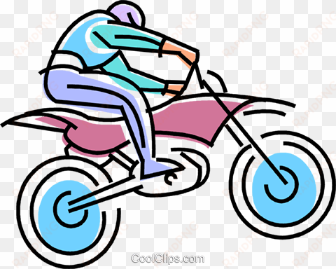 dirt bike racer flying over a jump royalty free vector - clip art