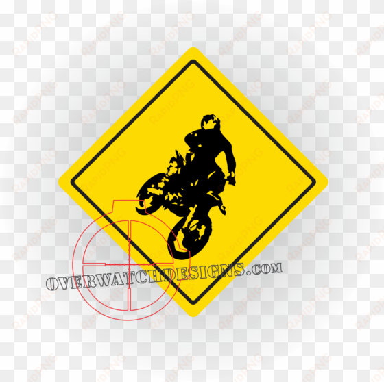 Dirt Bike Street Sign - Roller Derby Zone Funny Novelty Crossing Sign 12x12 transparent png image
