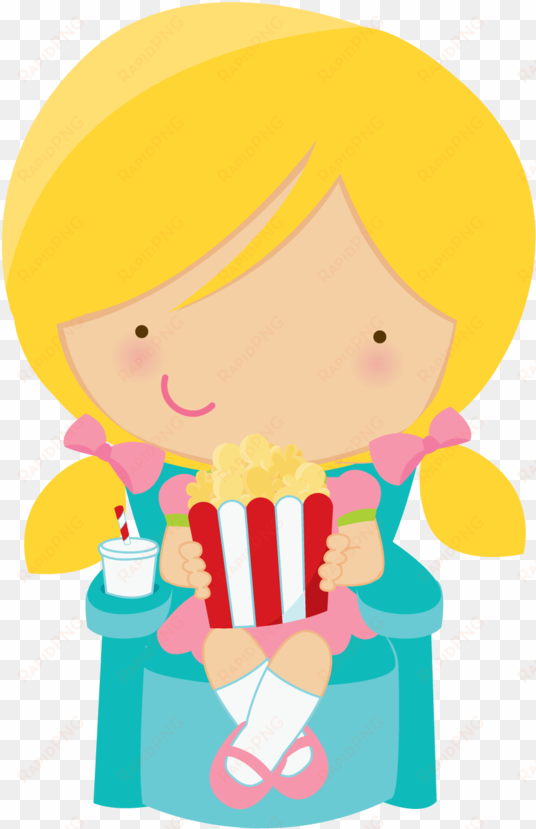 disney clipart popcorn - girl eating popcorn clipart