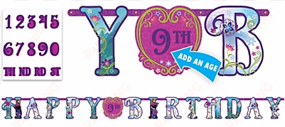 disney frozen jumbo add an age letter banner - disney frozen jumbo 'add an age' birthday banner