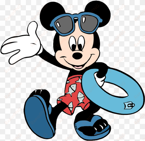 disney summertime clip art galore carrying pool - mickey mouse swimming png