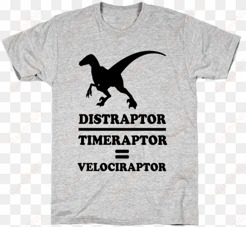 Distraraptor Divided By Timeraptor= Velociraptor Mens - Musical Theatre Shirts transparent png image