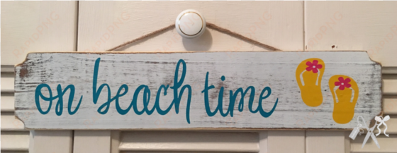 distressed beach wooden sign - banner