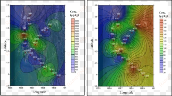 distribution maps of th in moss - map