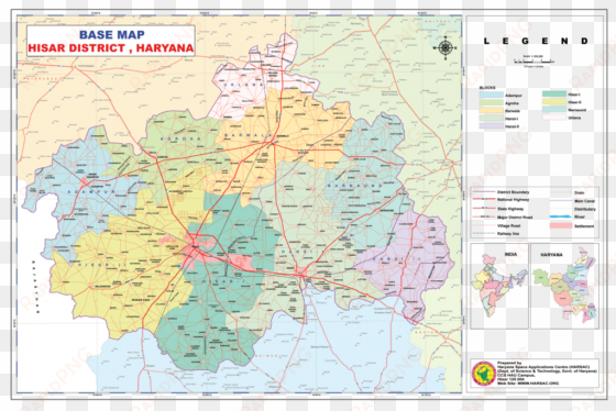district hisar map - hisar district