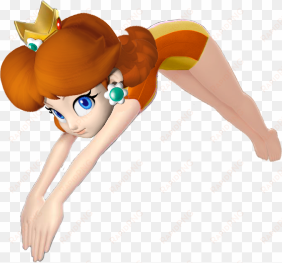 Diving Princess Daisy At The Olympic Games By - Princess Peach And Daisy transparent png image