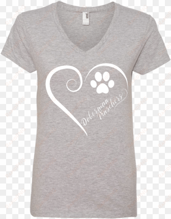 Doberman Pinscher, Always In My Heart Ladies V Neck - Pizza Guy Ladies Shirt transparent png image