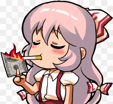 Doesnt Need Money Mokou Discord Emoji - Emojis Anime For Discord transparent png image