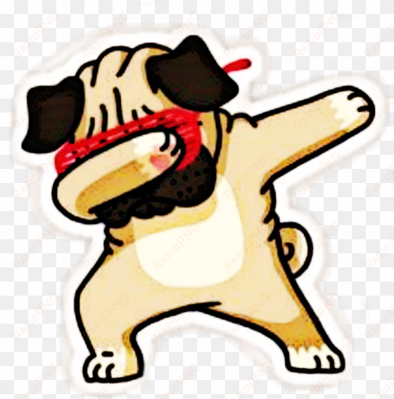 dog funny dabbing pug sunglasseson png freeuse stock - pug dabbing