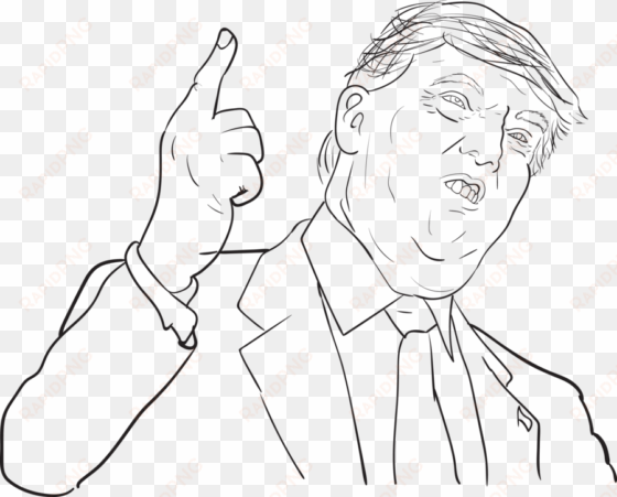 donald trump - donald trump outline drawing