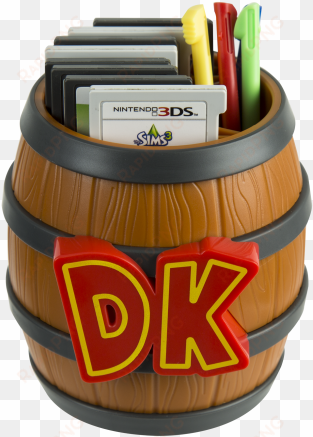 Donkey Kong Barrel Game Card Storage - Donkey Kong 3ds Barrel transparent png image