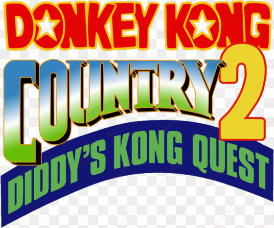 donkey kong country 2 diddy's kong quest logo clipart - donkey kong country