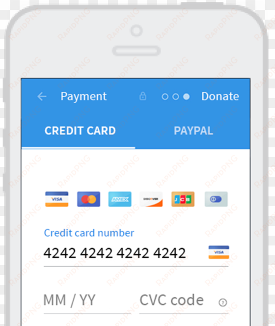 donorbox - credit card form mobile