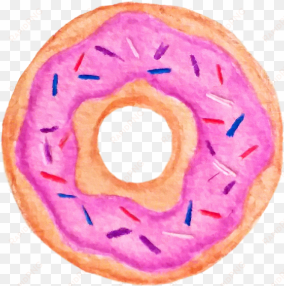donut watercolor hipster doodle - watercolor painting