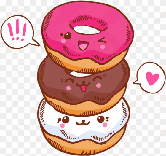 donuts cute kawaii yummy food tumblr - donut worry, be happy kawaii journal notebook: 100+