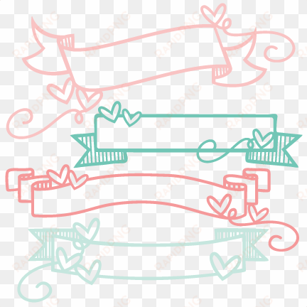 doodle banners svg scrapbook cut file cute clipart - cute banner png transparent