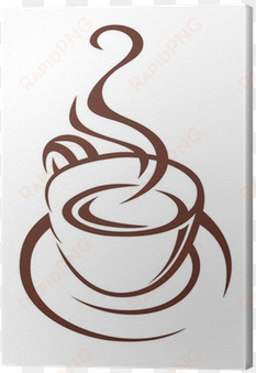 doodle sketch of a steaming cup of coffee canvas print - coffee cup with steam png