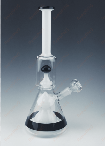 double mushroom perc with beaker base glass water pipe - glass