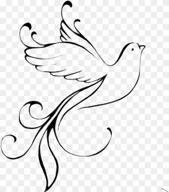 dove outline png - tribal dove