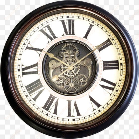 download antique wall clock png image - clock with gears