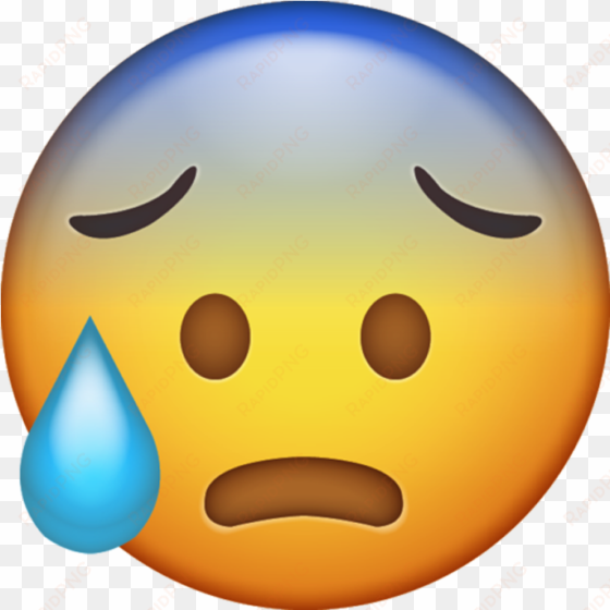 download cold sweat iphone emoji image - sweat emoji transparent background